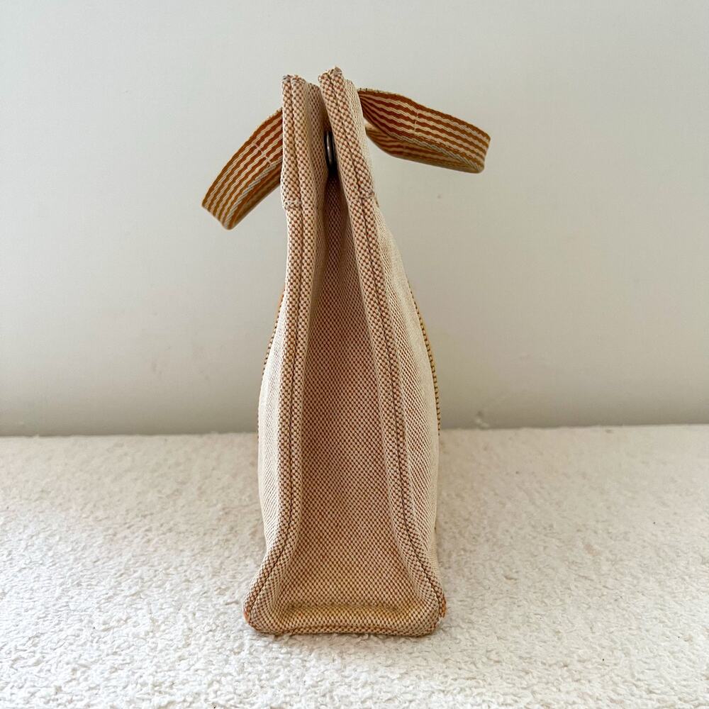 Hermes Peach Canvas Fourre Tout PM Tote Bag - Picture 6 of 11